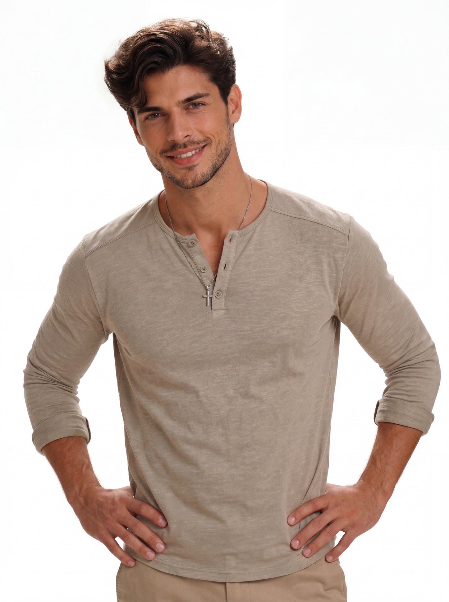 Camiseta LiaVoss de Manga Larga con Botones