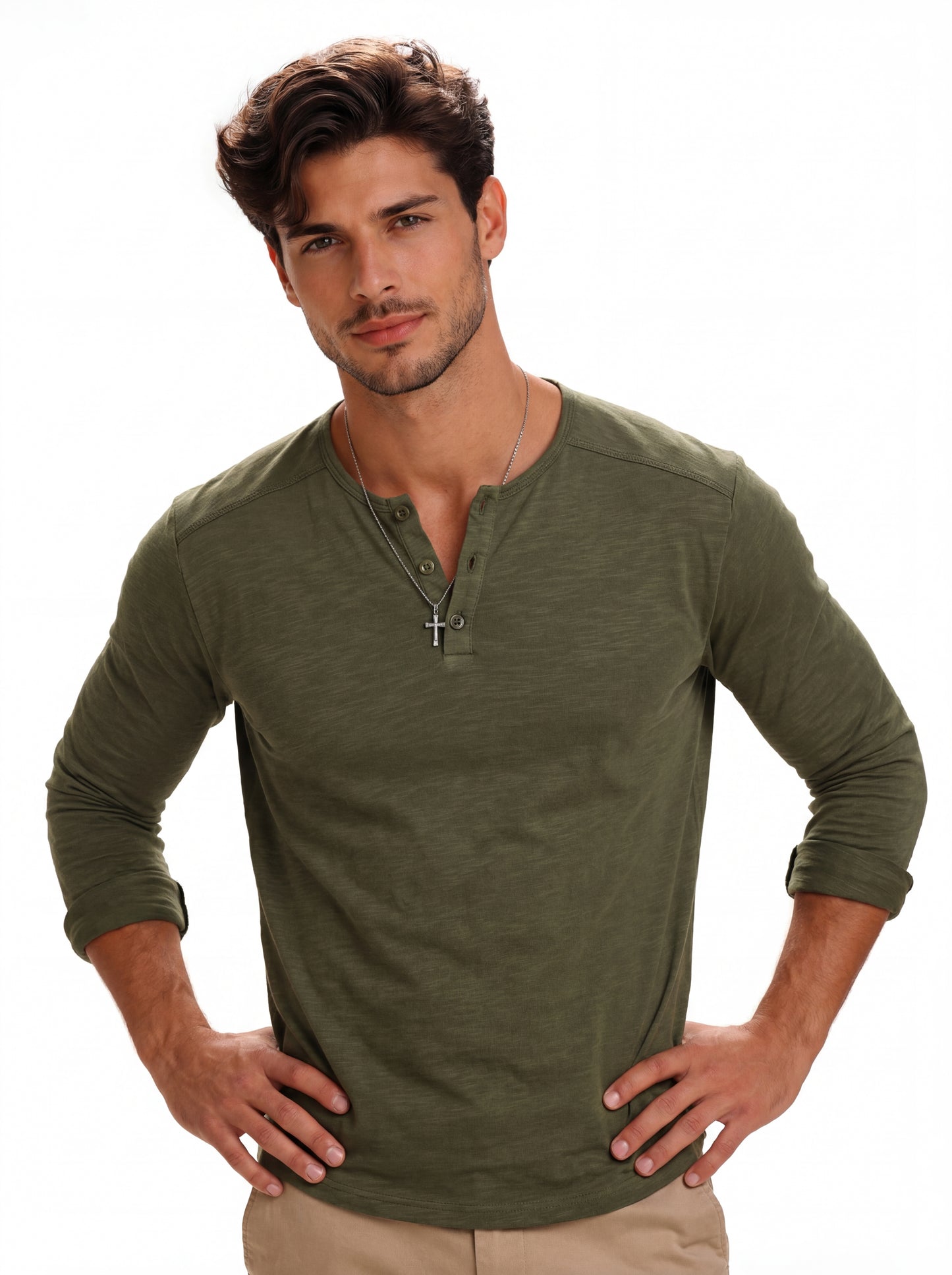 Camiseta LiaVoss de Manga Larga con Botones