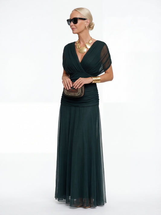 Louise vestido largo de fiesta con cuello en V LiaVoss