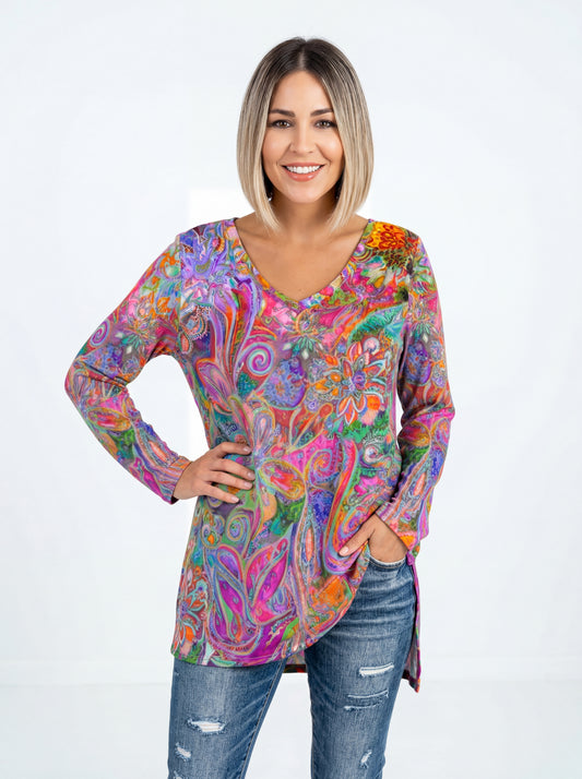 Blusa con estampado floral vintage LiaVoss
