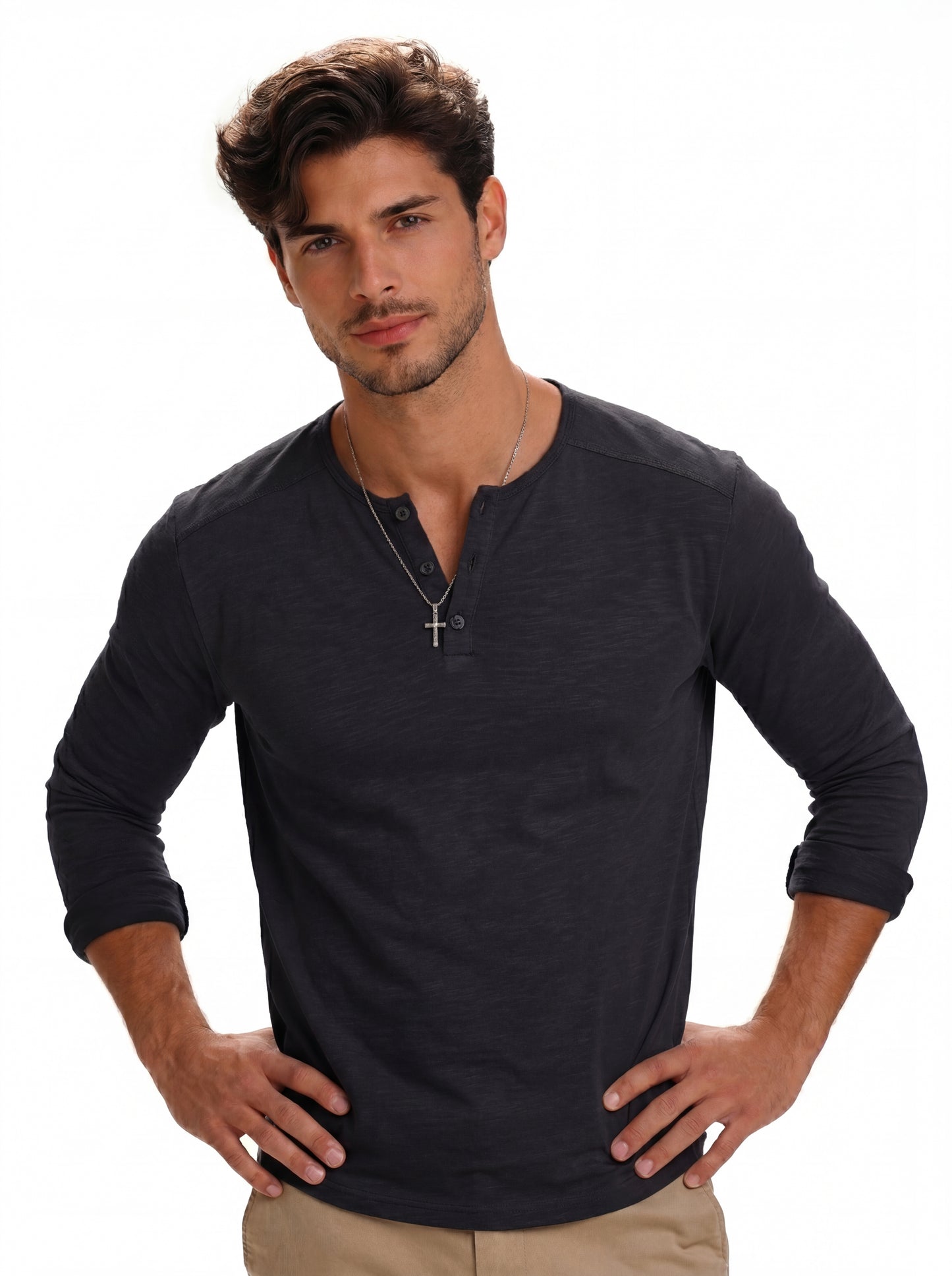 Camiseta LiaVoss de Manga Larga con Botones