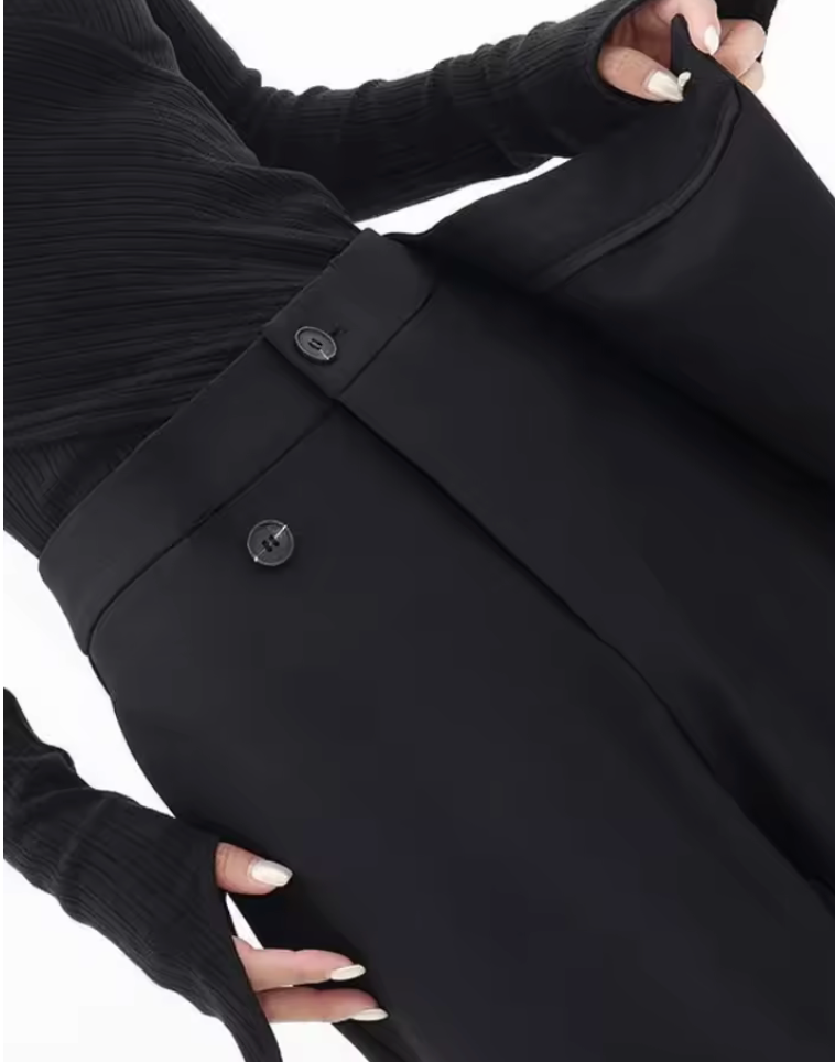 Pantalón LiaVoss de Pierna Ancha con Cintura Asimétrica