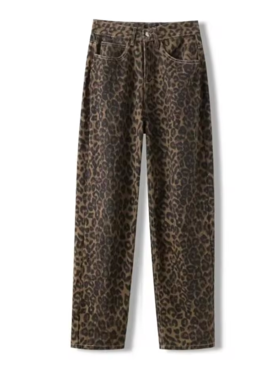 Pantalón Vaquero Estampado Leopardo LiaVoss