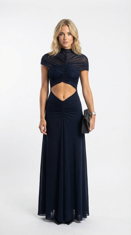 Vestido Largo LiaVoss Cut-Out Drapado