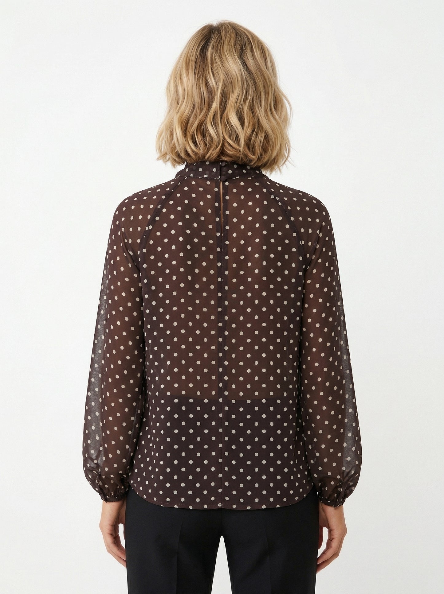 Blusa LiaVoss de Lunares con Lazo en el Cuello